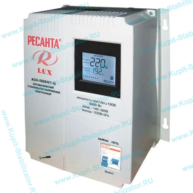 Купить в Нефтеюганске: Стабилизатор напряжения Ресанта LUX АСН-5000Н/1-Ц цена